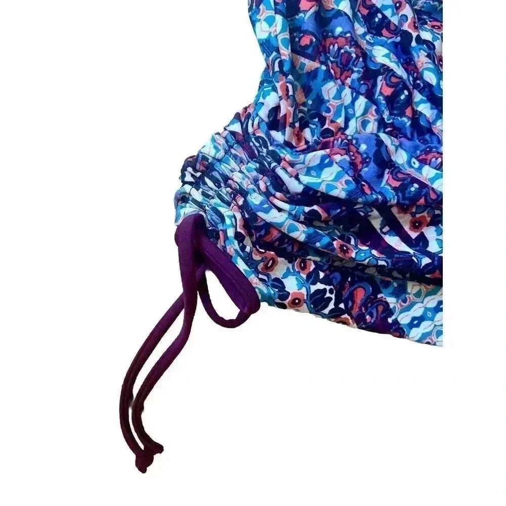 Athleta Swimsuit Marrakesh Side Scrunch Tankini Swim Top Size‎ 32 B/C UPF+50